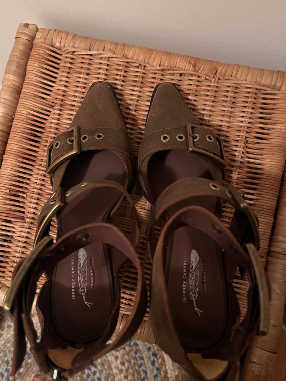 Free People X Jeffrey Campbell Hendrix Heels Brown Oiled Size 8 NIB - Picture 10 of 10
